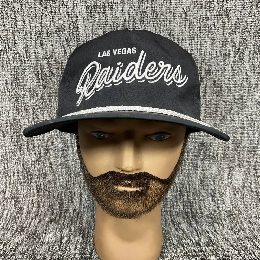 Las Vegas Raiders 47 Brand Rope Hat Snapback Cap Blackscript NFL OSFA 011225-087